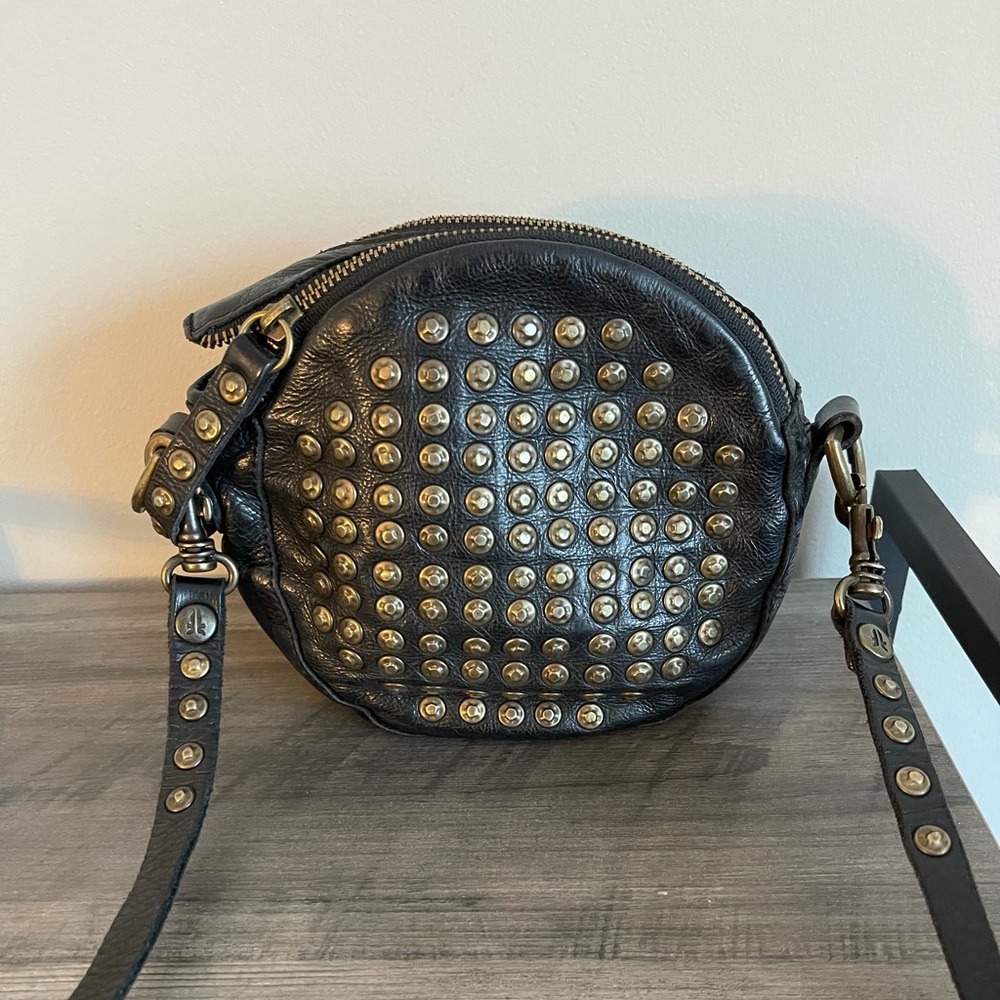 Frye Brooke Leather Crossbody Studded Bag
